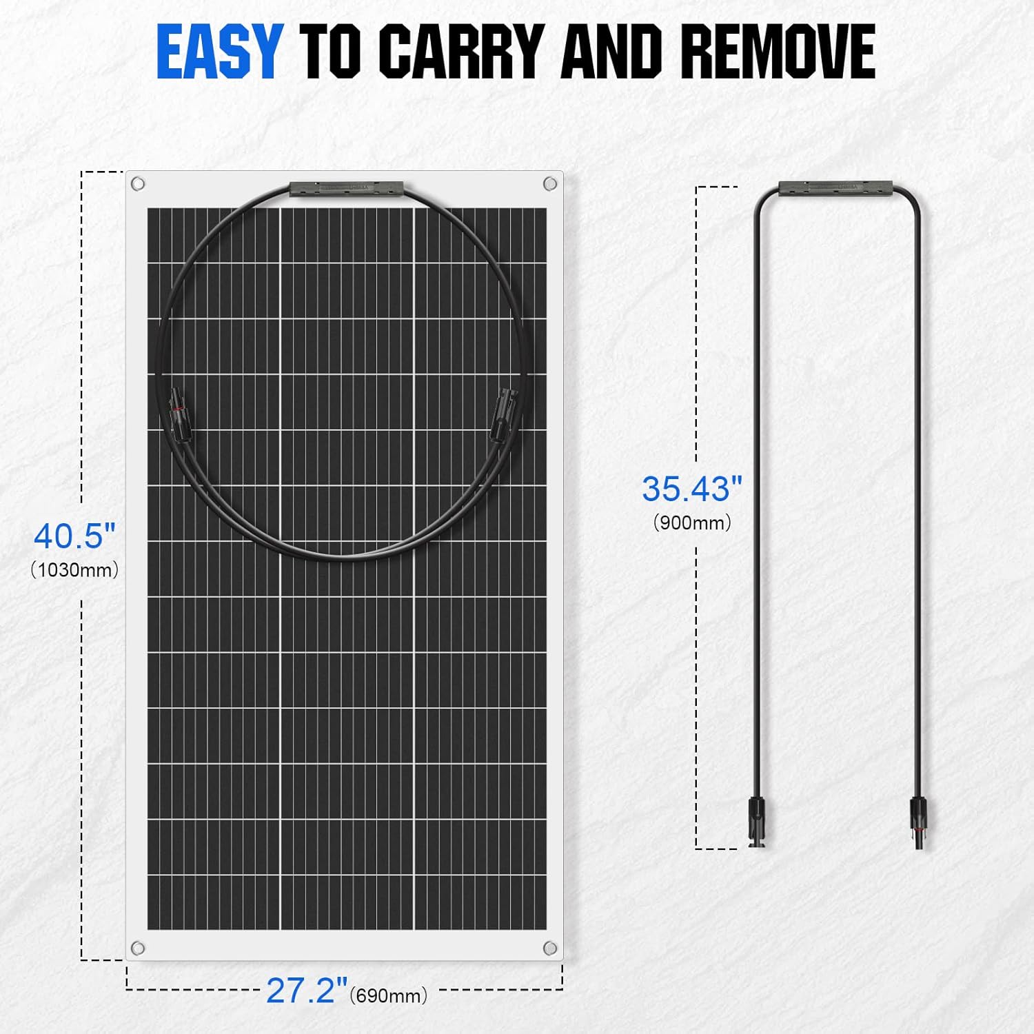 ECO-WORTHY 130 Watt 12 Volt Monocrystalline Flexible Solar Panel Semi-Flexible Bendable for Off- Grid System, RV, Caravan, Camper, Boats, Roofs, Uneven Surfaces