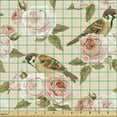 thumbnail image 2 of Ambesonne Floral Fabric by the Yard Upholstery, Victorian Style Rose Flowers, 2 Yards, Champagne Multicolor, 2 of 5