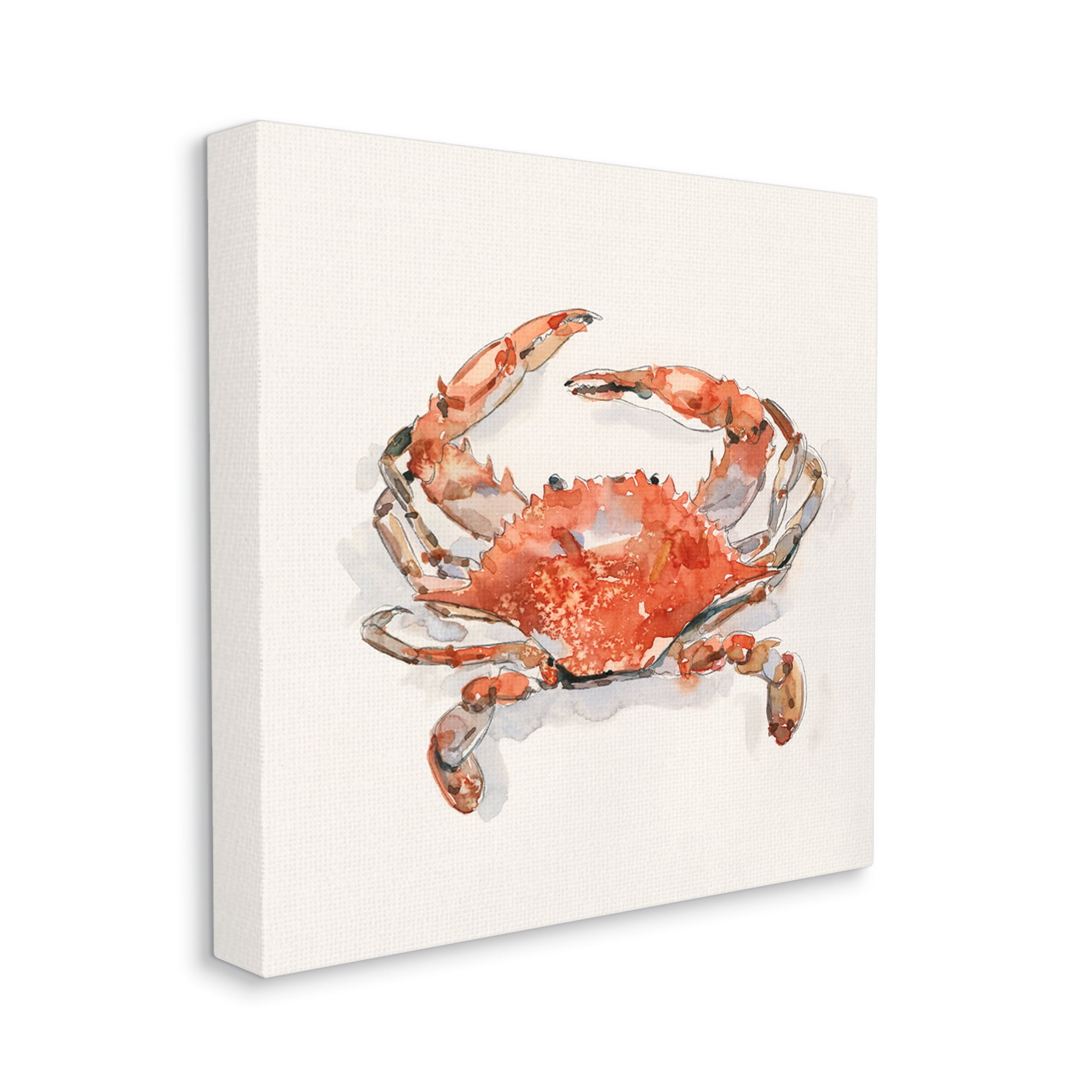 Stupell Industries Nautical Red Crab Animals & Insects Painting Gallery Wrapped Canvas Print Wall Art, 36 x 36