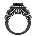 thumbnail image 4 of Dazzlingrock Collection 4.25 Carat (ctw) Black Rhodium Plated 14K Black & White Diamond Vintage Halo Ring, White Gold, Size 6, 4 of 4