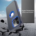 thumbnail image 4 of NIFFPD iPhone 12 /12 Pro Case, Heavy Duty Magnetic Kickstand Car Mount Protection Phone Case Cover for iPhone 12 /12 Pro Dark Blue&Blue, 4 of 5