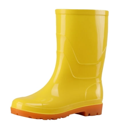 

KaLI_store 2024 Rain Boots for Men Women Mid-Calf Waterproof Rubber Boots Non-Slip Lightweight Boots Comfort Outdoor Work Boots for Fishing And Gradening Footwear Yellow 10