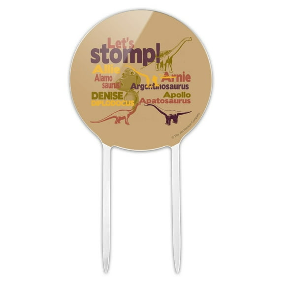Acrylic Let's Stomp! Large Big Dinosaur Train Cake Topper Party Decoration for Wedding Anniversary Birthday Graduation