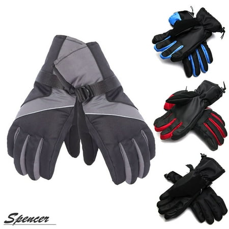 Spencer Outdoors Waterproof Men's Ski Gloves Winter Warm Snowboard Gloves with Wrist Leashes for Skiing, Snowboarding, Shoveling