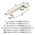 thumbnail image 4 of Amerock Monument 3-3/4 inch Center-to-Center Golden Champagne Cabinet Pull, 10 Pack, 4 of 6