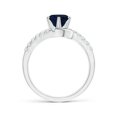 thumbnail image 2 of ANGARA Natural 1.6 Ct Prong-Set Sapphire Bypass Ring with Diamond Accents in 14K White Gold for Women (Size-7mm) | September Birthstone, Anniversary, Jewelry Gift for Women | Natural Sapphire Ring, 2 of 9