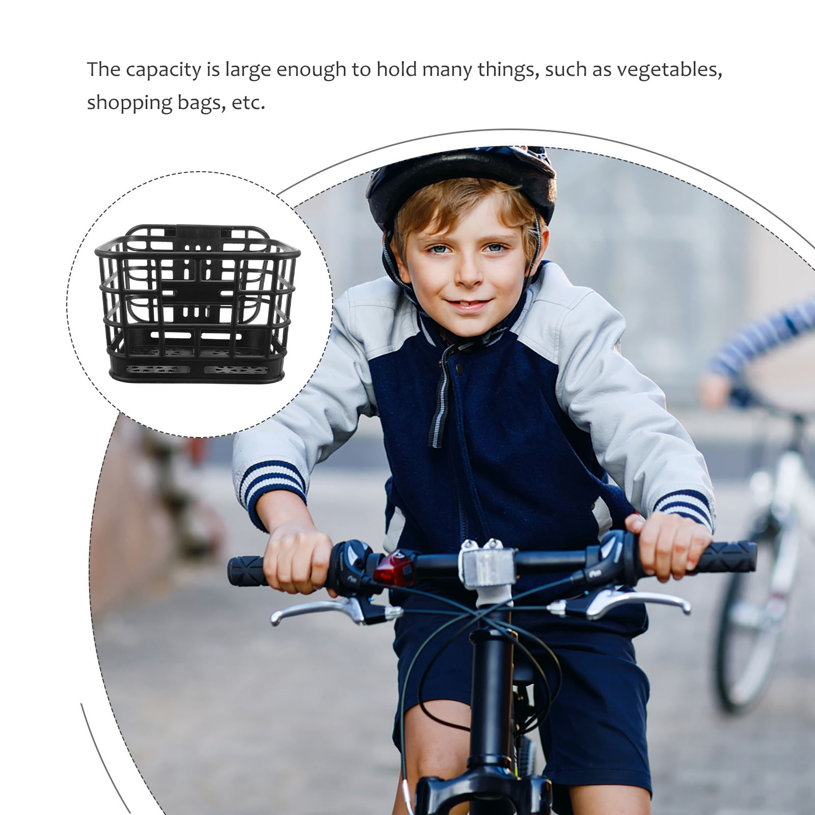 Luxshiny Professional Front Bike Basket, Black Plastic Accessory for , 1 Piece