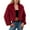 Red Jacket for Women, variant on jtjvou Womens Ladies Warm Faux Furry Fashion Coat Jacket Winter Solid Color Turn Down Collar Outerwear CoatBrown L