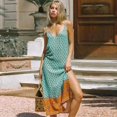 thumbnail image 3 of TEELYNN, vestidos largos sexis con aberturas laterales para mujer, vestidos 2020 para playa, vestido de verano, vestido casual rojo con estampado floral, vestidos bohemios con tirantes, bata, 3 of 5