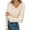 Beige, variant on EDFBUYKRS Womens Long Sleeve Tops Dressy Casual V Neck Tunic Shirts Loose Chiffon Work Blouses Pleated Business Blouses Xl