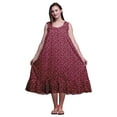 thumbnail image 1 of Bimba Bourgogne2 à Pois Floraux et Cardamine Mi-Mollet Vêtement de Nuit Femme Coton Imprimé Sans Manches Robe de Nuit Maxi X-Small, 1 of 6