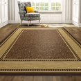 thumbnail image 3 of Ottomanson Contemporary Bordered Design Modern Area Rug, 5'3" W X 6'6" L, Choclate, 3 of 6