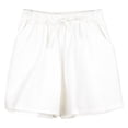 thumbnail image 3 of Jxximdong Shorts for Women Womens Casual Drawstring Sweat Shorts Elastic Waist Running Workout Shorts With Pockets White L Pants, 3 of 6