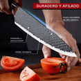 thumbnail image 5 of Cuchillos De Cocina De Acero Inoxidable Y Peladorjuego De 6 pzs Plata/ Marron, 5 of 5