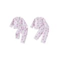 thumbnail image 2 of Cjfdfy Toddler Baby Girls Halloween Pajama Set Pumpkin Bow Print Button Down Long Sleeve Tops And Pants Infant Cute My First Halloween Holiday Sleepwear 1-6Y, 2 of 9