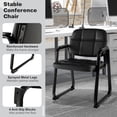thumbnail image 6 of Spaco Set of 4 Upholstered Waiting Room Chair, Conference Chair with Armrest and Ergonomic Backrest, Black, 6 of 11