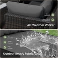 thumbnail image 4 of Patio Furniture Set - All-Weather - 7 Piece Patio Outdoor Conversation Set, Modular Wicker Rattan Sectional Sofa for Backyard, Garden, Poolside, Balcony, Porch, Patio, Brown/Dark Gray, 4 of 8