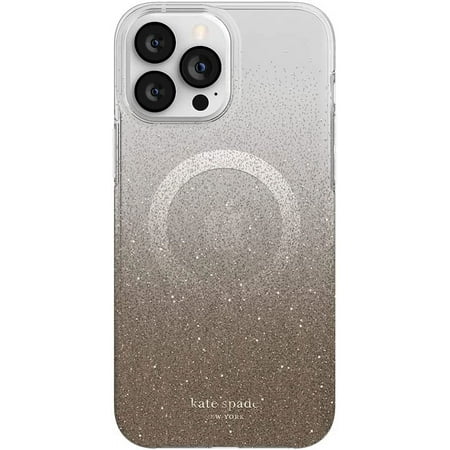 kate spade new york - Protective Hardshell Case for Magsafe for iPhone 13/12 Pro Max - Champagne Omgre Glitter