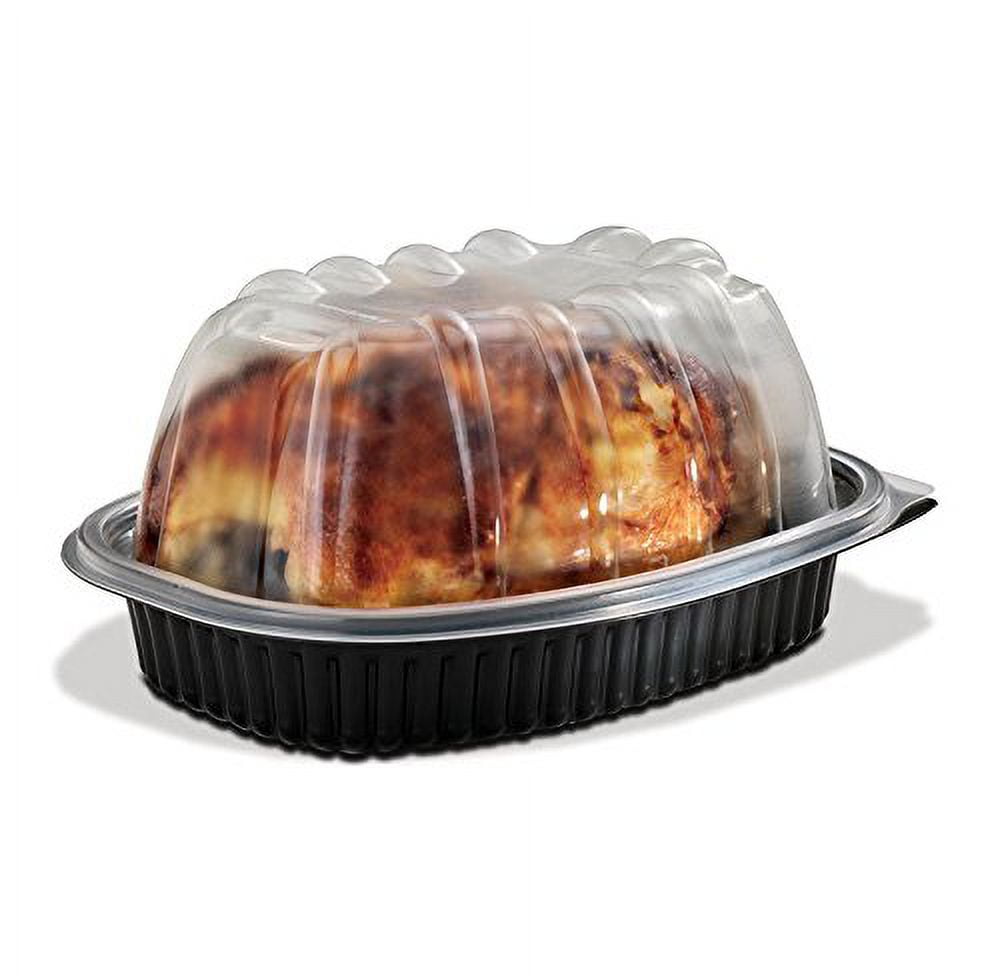 Chicken Roaster with Clear Dome Lid Microwavable - 110 Pack
