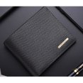 thumbnail image 2 of Men's Wallet PU Leather Embossing Billfold Busniess Holder Purse Short Wallet (Black), 2 of 9
