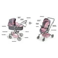 thumbnail image 4 of Daydream Multi-Function Single Doll Pram & Stroller - Gray/Pink, 4 of 14