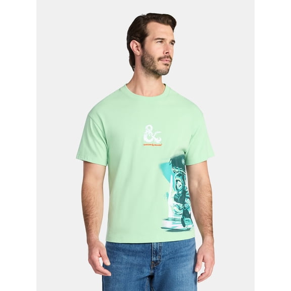 Dungeons & Dragons Men's and Big Men's Cropped Graphic Tee, Sizes XS-3XL