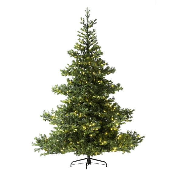 Treetopia Green Artificial Christmas Tree | Cascade Mountain Spruce - 6.5 Feet | Pre-lit with 400 LED Candlelight Clear Lights | Includes Tree Stand, On/Off Foot Pedal
