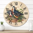 thumbnail image 2 of Designart 'Ancient Birds In The Wild IV' Traditional Wood Wall Clock, 2 of 5