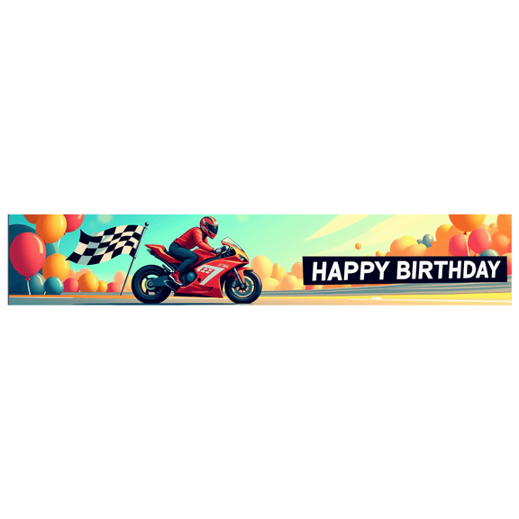 LUUFILx Motorcycle Happy Birthday Party Banner Decor Colorful Background Celebration Outdoor Indoor Event Backdrop for Racing Theme Birthday Party