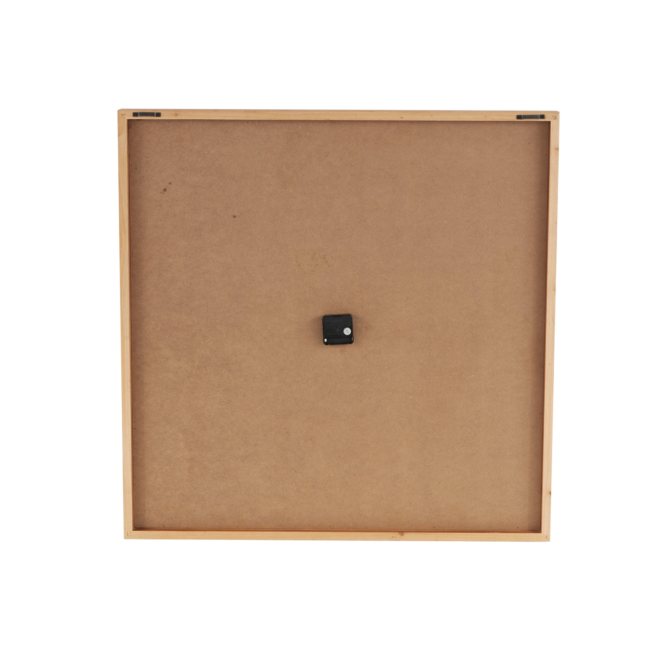 DecMode 32" Brown Wood Floral Wall Clock with White Cutout Board