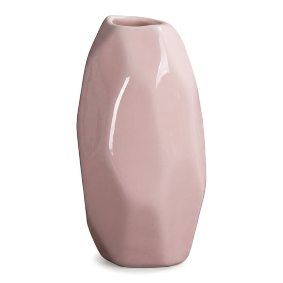 REGALWOVEN Small Ceramic BudModern Mini Vase, Decorative Flower Vase for Desktop, Shelf & Bathroom, Minimalist Boho Home Decor Pink 2.6"L x 2.6"W x 4.7"H