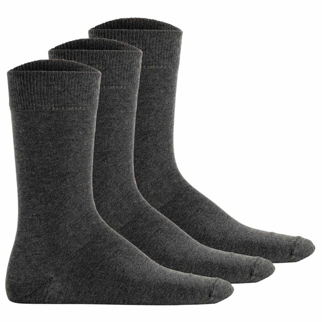 Hudson Calcetines unisex, paquete de 3 - Simply, calcetines básicos, unicolor Gris jaspeado 43-46