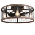 thumbnail image 1 of Ohniyou Ventilador de techo con jaula de montaje empotrado de 20.0 in con luces, control remoto, granja, rústico, perfil bajo, pequeño, vintage, ventilador de techo cerrado, accesorio de iluminación p, 1 of 5
