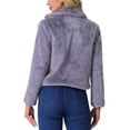 thumbnail image 3 of CHAQUETA CORTA DE PIEL SINTÉTICA SUELTA DE MODA INVIERNO PARA MUJERES CHIC XL GRIS MORADO, 3 of 6