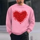 thumbnail image 1 of TaTaai Men's Valentine Heart Print Long Sleeve Round Neck Pullover, Valentine's Day Gift, Casual Sports Activewear Top Gift, 1 of 6