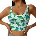 thumbnail image 2 of Picia Green Sea Turtle Sports Bra for Women,Padded Strappy Sports Bras Medium Support Yoga Bra with Removable Cups,Running Yoga Bra-Medium, 2 of 9