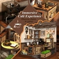thumbnail image 6 of DIY Wooden Dollhouse Tiny Home Book Nook Kit – Tiny House Miniature for Adults, Rustic Café Scene Bookshelf Art, Specific Handmade Present for Book Enthusiasts & Collectors, 6 of 7