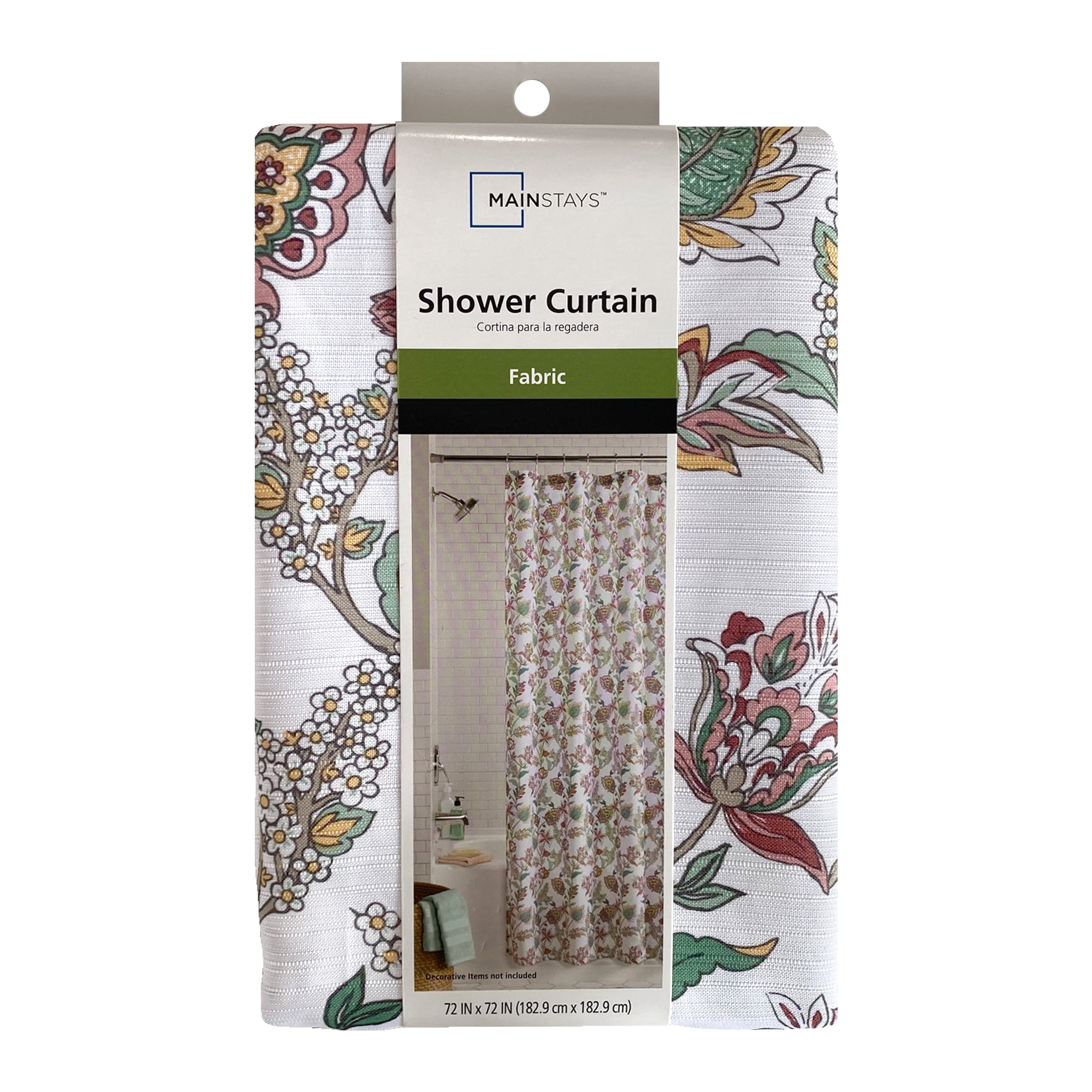 Mainstays Bastille Fabric Shower Curtain, Multicolor, 72 in x 72 in
