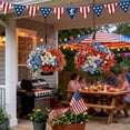thumbnail image 5 of JeashCHAT 3 Pcs 4th of July Artificial Flowers Patriotic Flowers Red White Blue Fake Silk Flowers Bouquet for Indoor Outdoor Garden Patio Memorial Day Independence Day Decorations, 13.78 Inch, 5 of 7