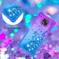 thumbnail image 5 of Case for Motorola Moto G Power 2021,Creativity Clear Gradient Quicksand Glitter Flowing Liquid Floating TPU Case Bling Diamond Sparkle Cover for Moto G Power 2021 JB Purple Navy, 5 of 14
