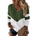 thumbnail image 1 of Gvmfive Women Color Block Crochet Drop Shoulder Long Sleeve V-Neck Casual Sweater, 1 of 4
