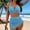 B_ Blue, variant on Women's Summer High‑Waist Minimalist Solid Bikini Set Wire‑Free Padded Summer Pool Swimwear Dark Blue S