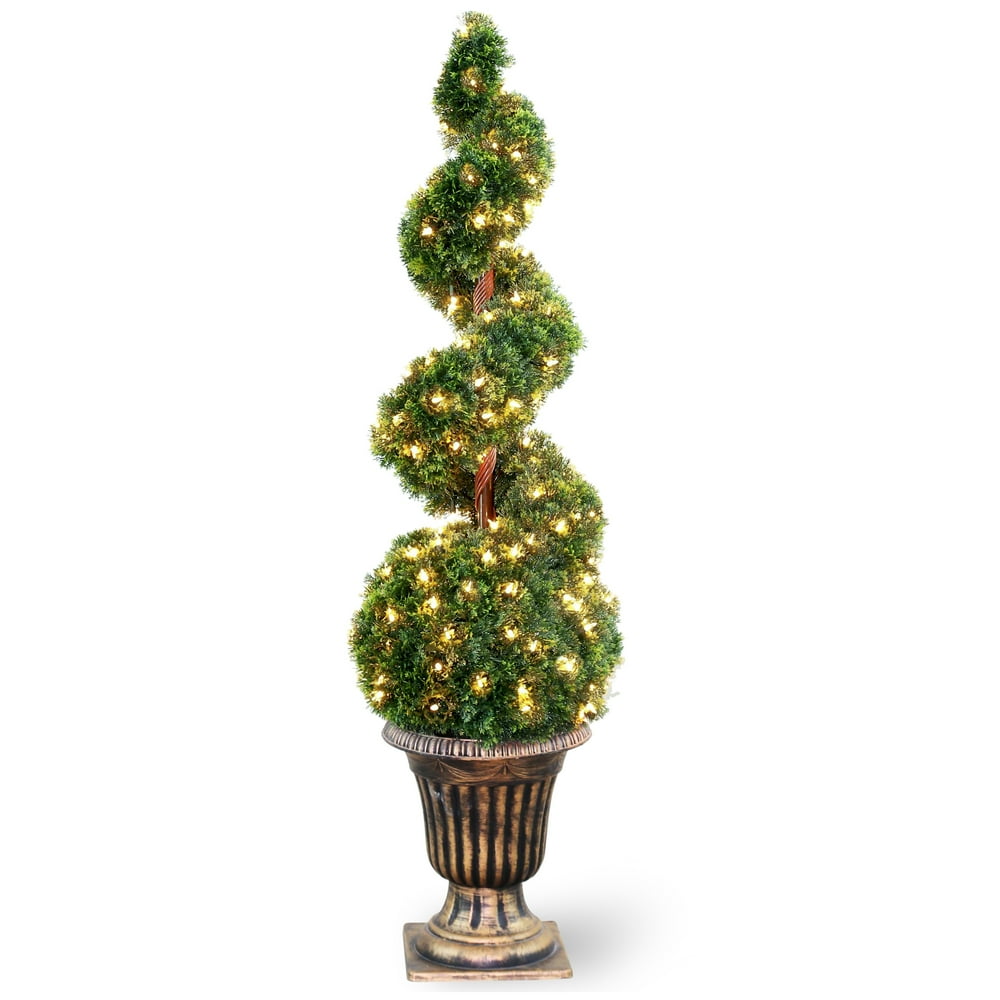 Pre-Lit 54" Artificial Cedar Spiral Tree - Walmart.com - Walmart.com