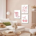 thumbnail image 4 of Fashion Pink Bows Wall Art, Preppy Watercolor Cherry Cowboy Boots Wall Decor Posters, Cute Aesthetic Room Decor Canvas Prints Picture for College Girl Apartment Bedroom（Only canvas）, 4 of 6