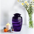 thumbnail image 3 of Purple Urns for Ashes Adult Male/Female - Cremation Burial Urns for Mom - Purple Theme Funeral Urn with Secure Lid - Blue Urn for Ashes Adult Male 6inch, Medium Size with Velvet Bag - 1pcs, 3 of 7