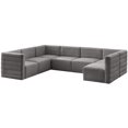 thumbnail image 1 of Meridian Furniture Quincy Sectionnel Modulaire en Velours Gris, 1 of 15