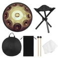thumbnail image 4 of Graflsoa Poignée de 22 Pouces en Mineur avec 10 Notes, Instrument de Percussion en Acier Inoxydable, Inclut Maillets, Support Pliable, Chiffon de Nettoyage et Sac à Dos Portable, Finition Or, 4 of 5