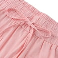 thumbnail image 5 of Amazhiyu Womens Casual Linen Shorts Drawstring Wide Leg Elastic High Waisted with Pockets, 5 of 8