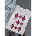 thumbnail image 3 of Lucky Love Emojis - Retro Argyle Graphic Women's T-shirt, 3 of 4