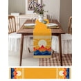 thumbnail image 3 of Sunlight Table Runner - 72 Inch Long, Kitchen Dining Table Runner Dresser Scarves, Yellow Orange Blue Modern Geometric Abstract Art Farmhouse Home Decor for Coffee Table Wedding Party Banquet, 3 of 8